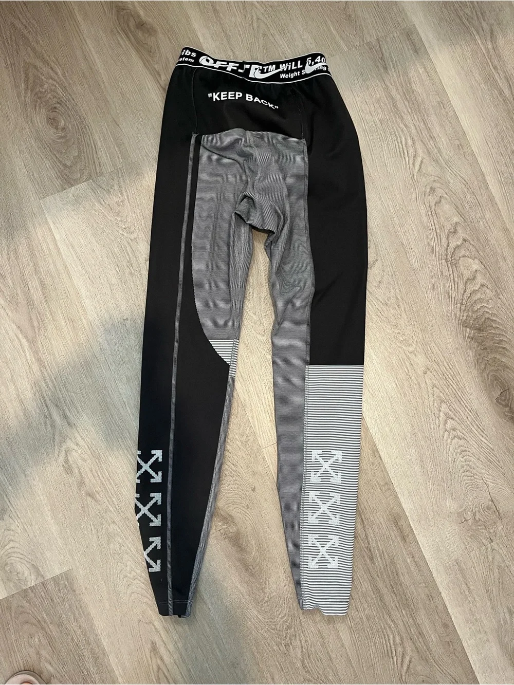 Off-White x Nike Black and Gray colab Leggings - Picture 1 of 4